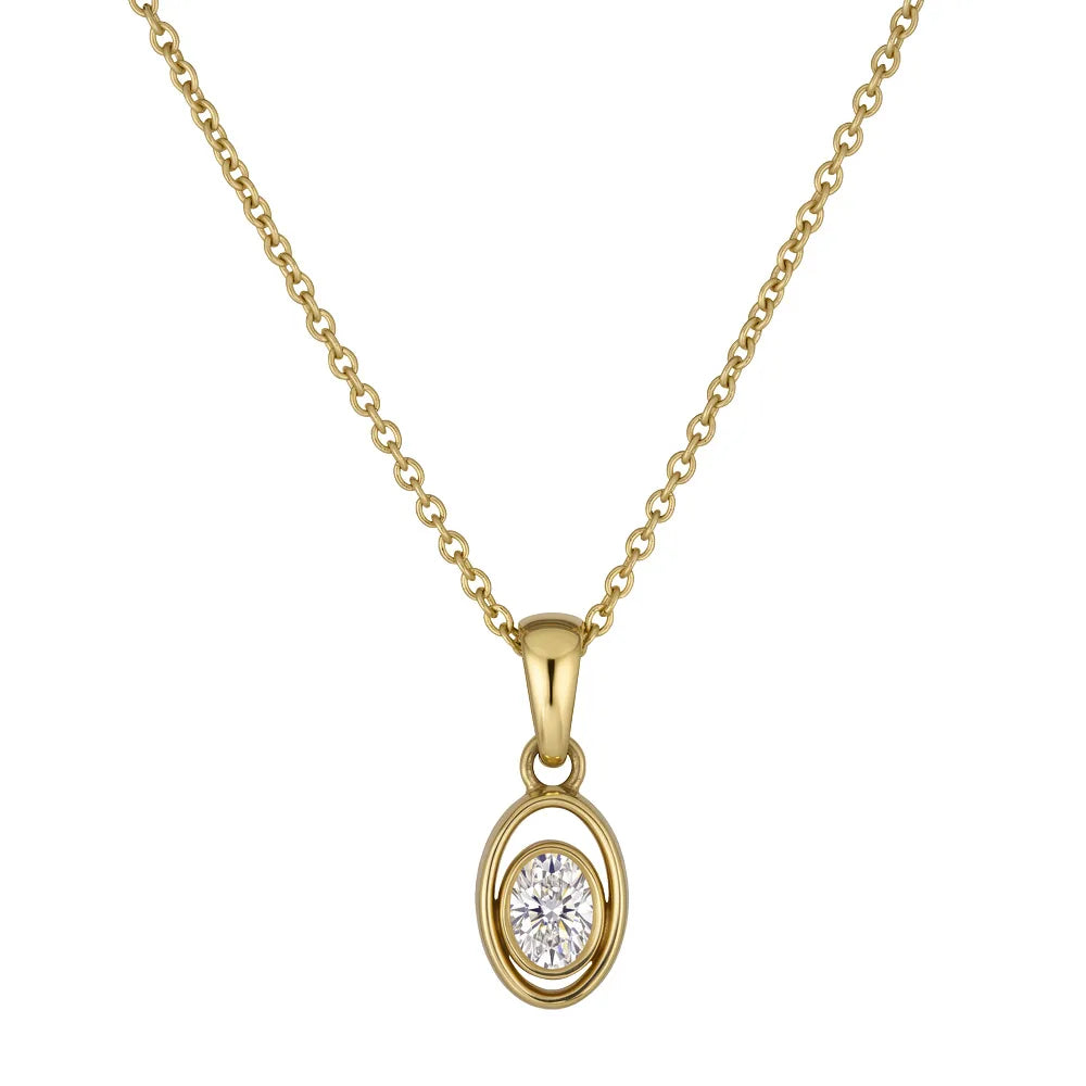 Jem Pendant oval lab grown diamond fine jewelry