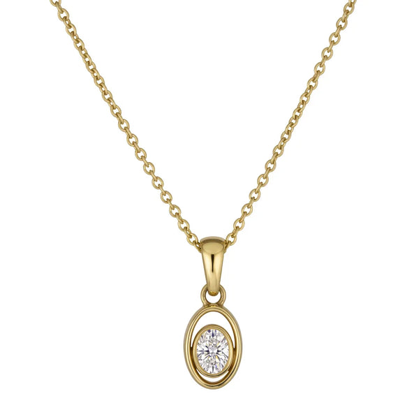 Jem Pendant oval lab grown diamond fine jewelry