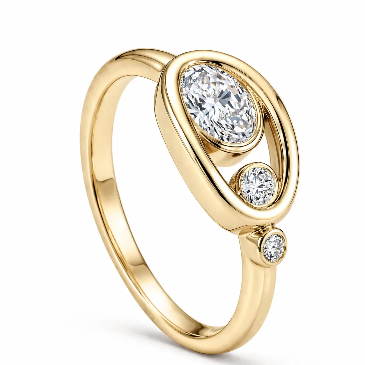 Elara Ring all diamond yellow gold Olivia's October