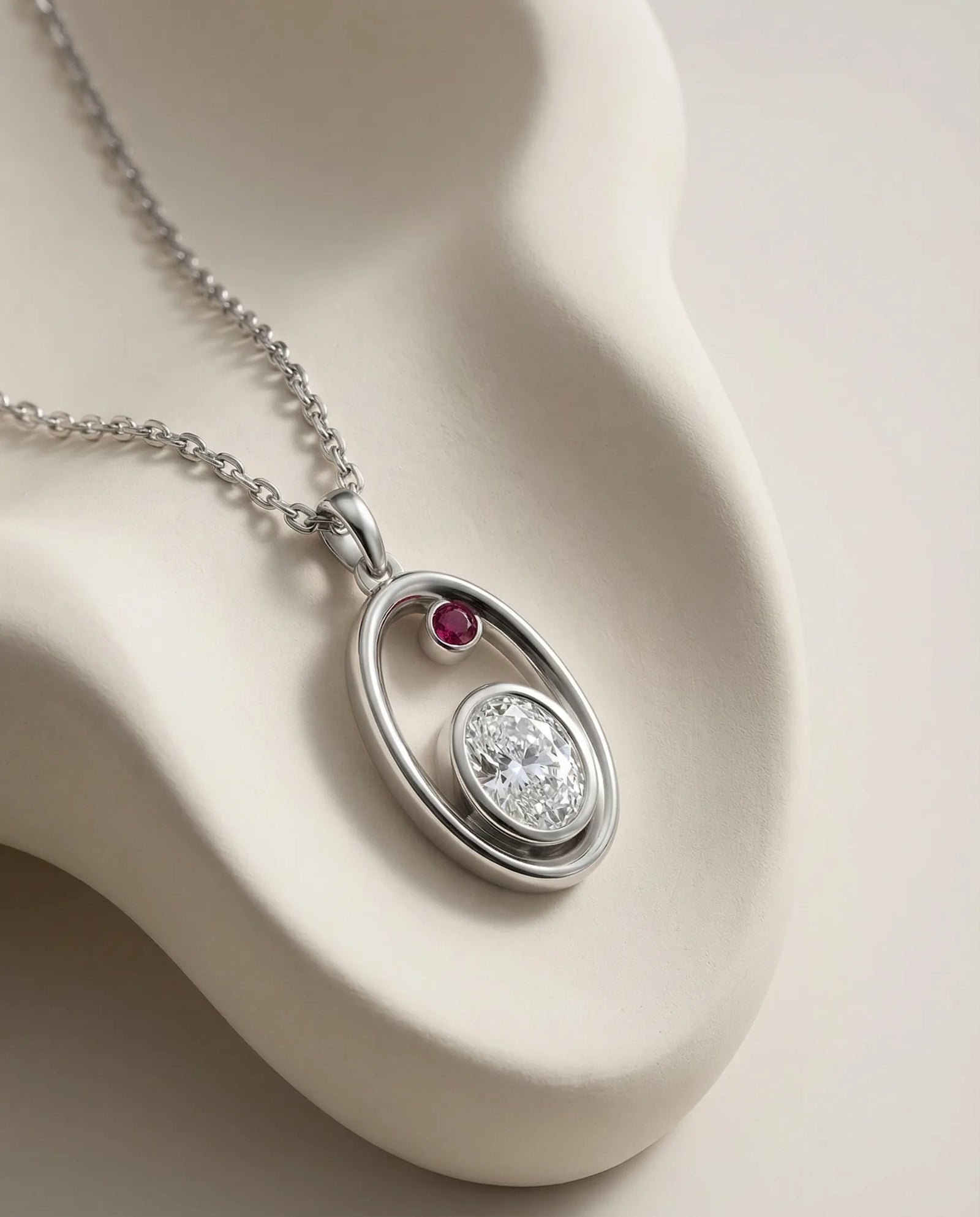 Liv Pendant silver pink tourmaline birthstone