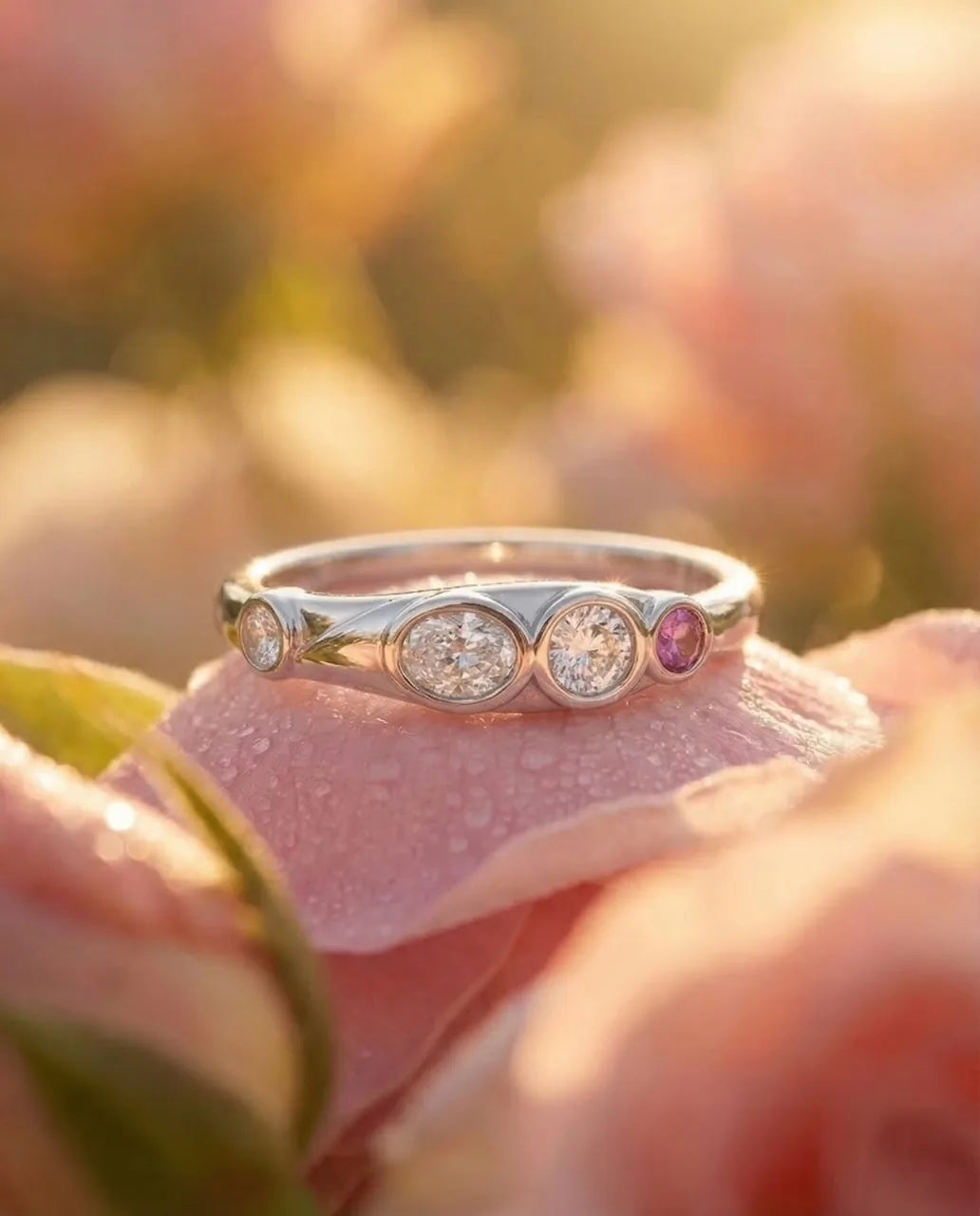 Nova Ring silver lab grown diamond