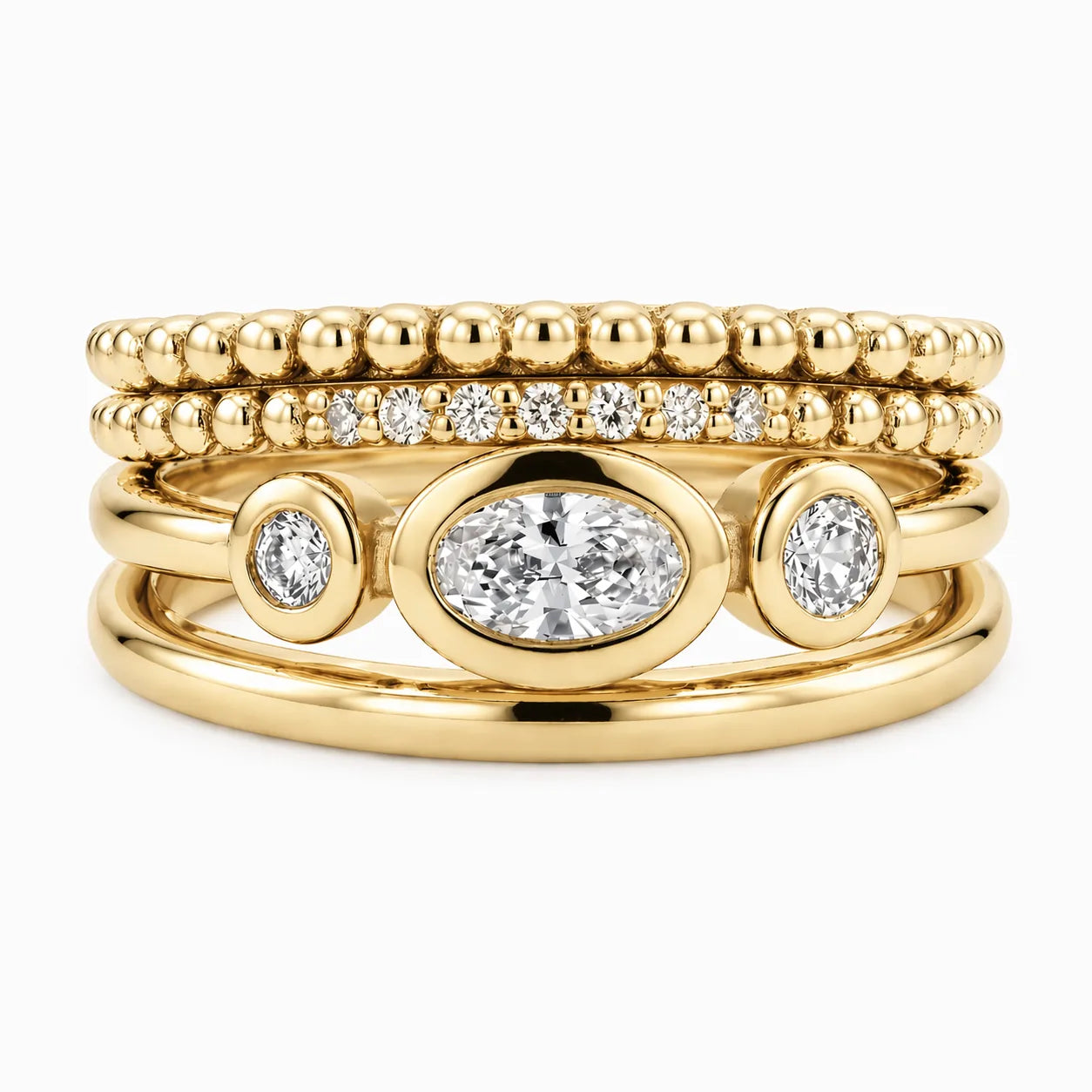 Vienne Ring yellow gold all diamond